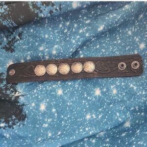 3/$15 Genuine Leather Bracelet with Silver Accents Tandy